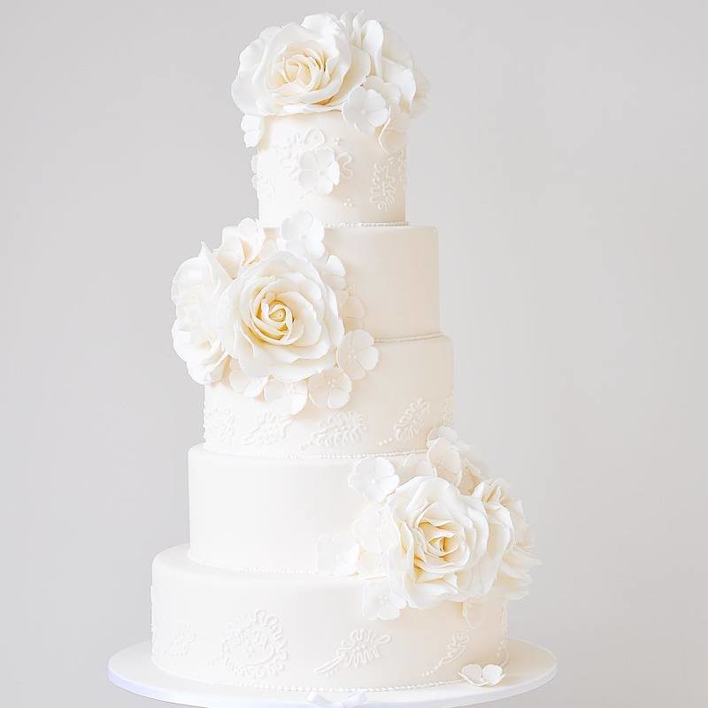Свадебный торт с цветам 2055